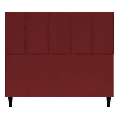 Cabeceira Estofada Para Cama Box Casal 140 Cm Classic Suede Vermelho Suede