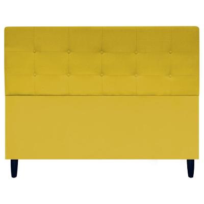Cabeceira Para Cama Queen 160 Cm Ivy Suede Amarelo Suede