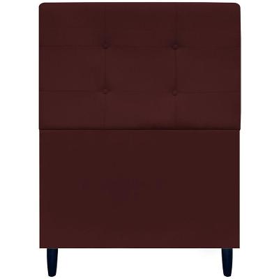 Cabeceira Para Cama De Solteiro 90 Cm Ivy Suede Bordô Suede