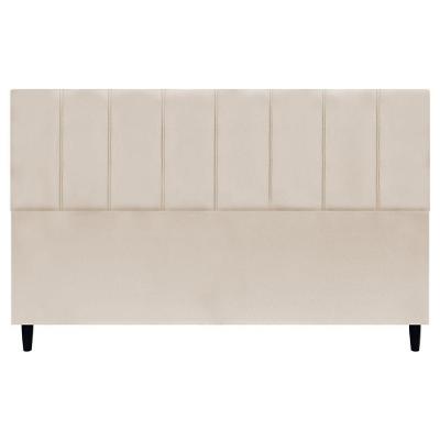 Cabeceira Para Cama Box King Size 195 Cm Classic Suede Bege Suede