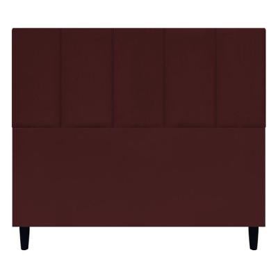 Cabeceira Estofada Para Cama Box Casal 140 Cm Classic Suede Bordô Suede