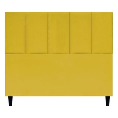 Cabeceira Estofada Para Cama Box Casal 140 Cm Classic Suede Amarelo Suede