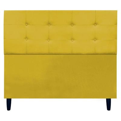 Cabeceira Para Cama De Casal 140 Cm Ivy Suede Amarelo Suede