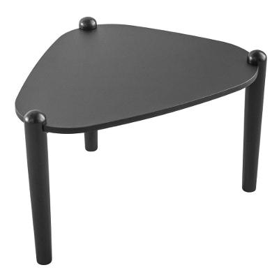 Mesa De Centro Orgânica Artesano 60 Cm (largura) Em Mdp Nero (preto) E Pés Em Madeira Maciça