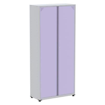 Armário Alto 2 Portas Pandin 90 Cm (largura) Inmetro Estrutura Aço Cinza E Portas Lilás C- Chave