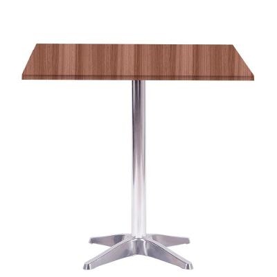 Mesa Delta Em Alumínio 75 Cm (alt) Base Em X Tampo Mdp Quadrado 80 Cm (larg) X 2,50 Cm (alt) Walnut