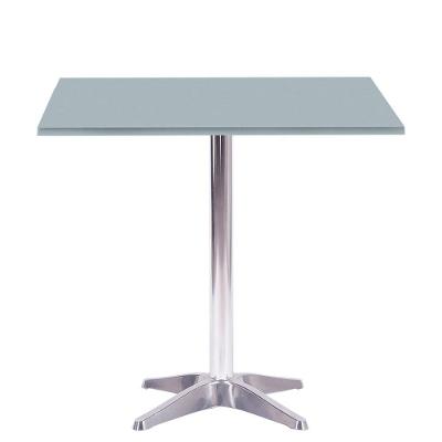 Mesa Delta Em Alumínio 75 Cm (alt) Base Em X Tampo Mdp Quadrado 80 Cm (larg) X 2,50 Cm (alt) Cinza