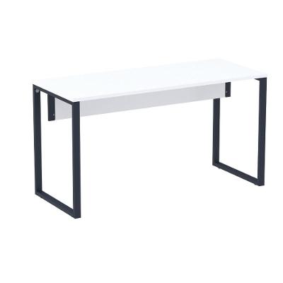 Mesa Escritório P25 Tub Pandin 150 Cm (larg) X 70 Cm (prof) Tampo Mdp Branco Pé Aço Tubular Azul