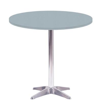 Mesa Delta Em Alumínio 75 Cm (alt) Base Em X Tampo Mdp Redondo 60 Cm (larg) X 2,50 Cm (alt) Cinza