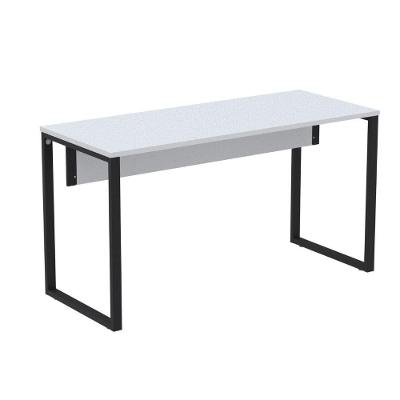 Mesa Escritório P25 Tub Pandin 150 Cm (larg) X 70 Cm (prof) Tampo Mdp Cinza Pé Aço Tubular Azul