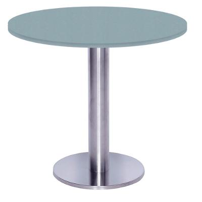Mesa Beta Big Inox 75 Cm (alt) Disco Redondo Tampo Mdp Redondo 80 Cm (larg) X 2,50 Cm (alt) Cinza