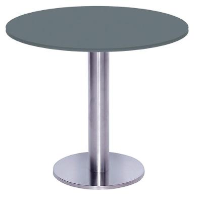 Mesa Beta Big Inox 75 Cm (alt) Disco Redondo Tampo Mdp Redondo 80 Cm (larg) X 2,50 Cm (alt) Grafito