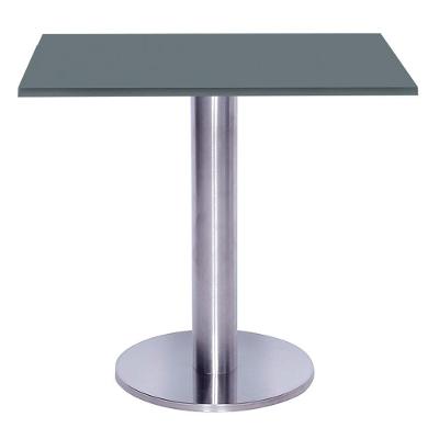 Mesa Beta Big Inox 75 Cm (alt) Disco Redondo Tampo Mdp Quadrado 70 Cm (larg) X 2,50 Cm (alt) Grafito