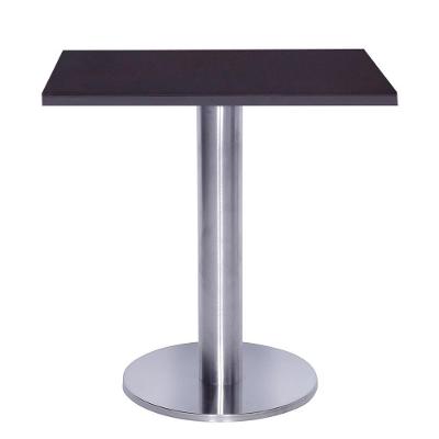 Mesa Beta Big Inox 75 Cm (alt) Disco Redondo Tampo Mdp Quadrado 60 Cm (larg) X 2,50 Cm (alt) Preto