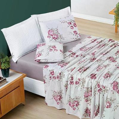 Jogo De Cama Casal Estampado 04 Peças 200 Fios Avere Lilac Lilac