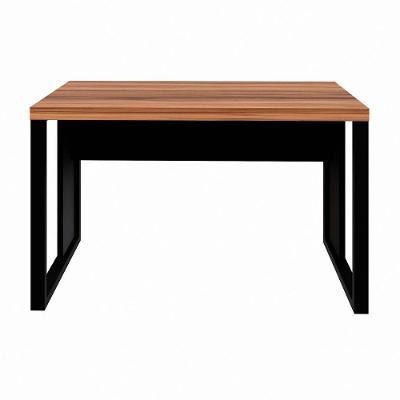 Mesa Escrivaninha Retangular Office 150cm Pé Quadro Nogal-preto