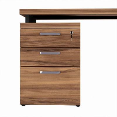 Gaveteiro Lateral Office Com Extensão 2 Gavetas E 1 Pasta Nogal-preto