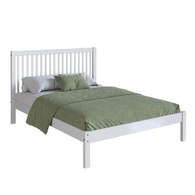 Cama De Casal Lucy De Madeira Maciça Com Lastro Branco