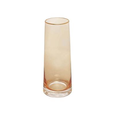 Vaso Em Vidro Com Fio De Ouro Liz âmbar 9x22cm Wolff