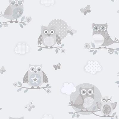 Papel De Parede Just 4 Kids Corujinhas G56503 - Rolo: 10m X 0,52m