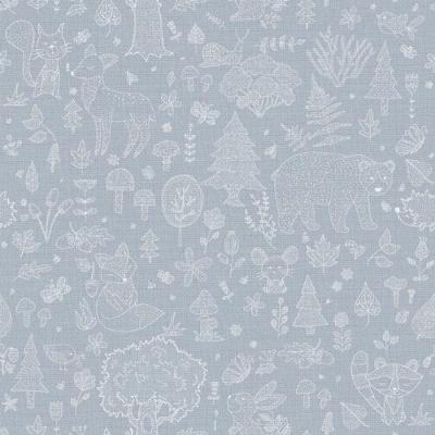 Papel De Parede Happy Infantil Azul 14806