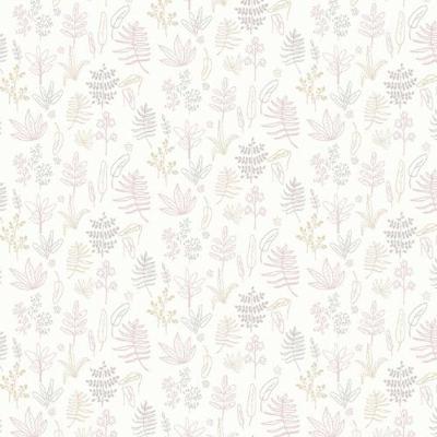 Papel De Parede Minime Folhagem Rosa 17168