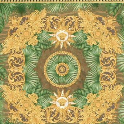 Papel De Parede Versace V Arabesco Colorido 387033