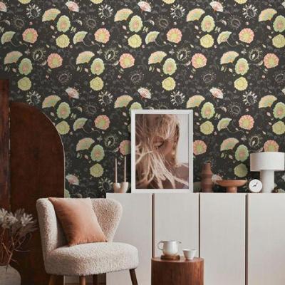 Papel De Parede House Of Turnowsky Floral Preto 388992