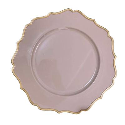 Sousplat Em Polipropileno 33cm Rafimex Bege E Dourado