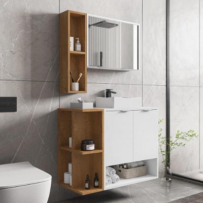 Gabinete De Banheiro Suspenso Com Cuba E Espelheira 70cm Multimóveis Cr10125 Branco Naturalle