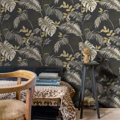 Papel De Parede Ciara Folhagem Preto A64303