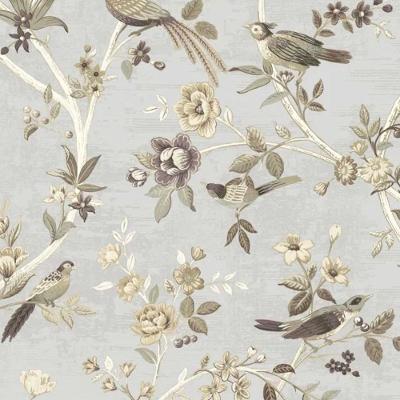 Papel De Parede Thema Folhagem Cinza 28845