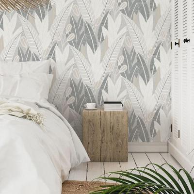 Papel De Parede Ciara Folhagem Cinza A65701