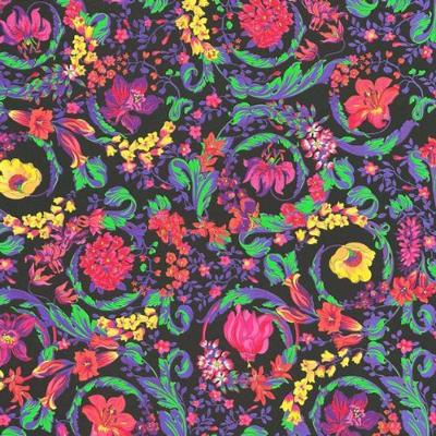 Papel De Parede Versace V Floral Colorido 387061