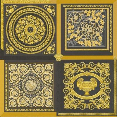 Papel De Parede Versace V Arabesco Dourado 387043