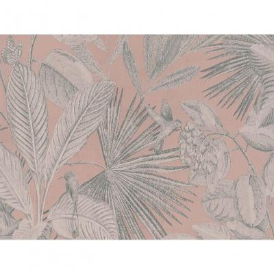 Papel De Parede Inspire Folhagem Rosé E Cinza 221185