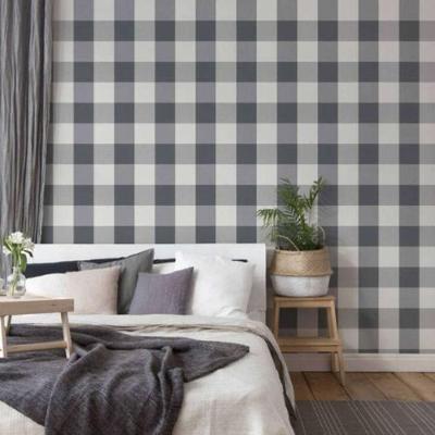 Papel De Parede Attractive 2 Xadrez Cinza 206367
