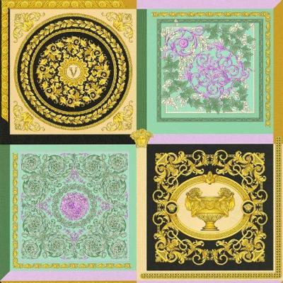 Papel De Parede Versace V Arabesco Colorido 387041