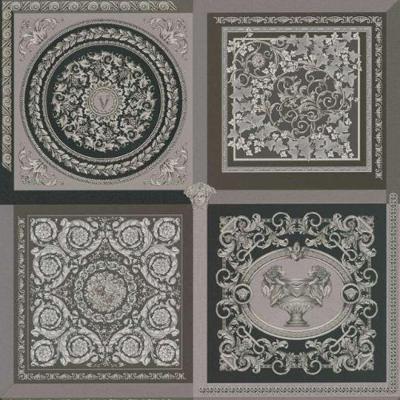 Papel De Parede Versace V Arabesco Cinza 387044