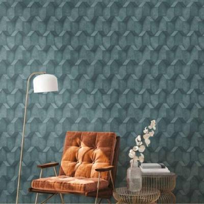 Papel De Parede Antigua Geométrico Azul 388271ag