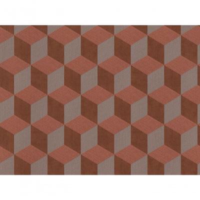 Papel De Parede Inspire Geométrico 3d Laranja E Cinza 220357