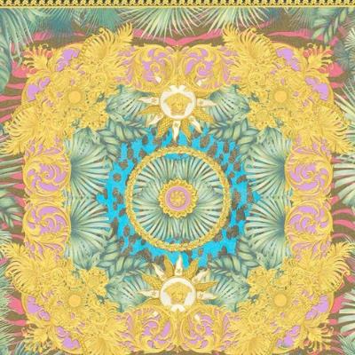 Papel De Parede Versace V Arabesco Colorido 387031
