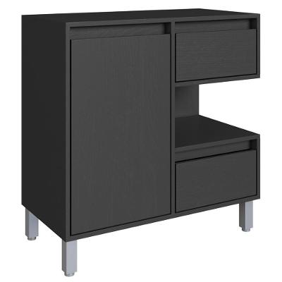 Gabinete Suspenso 1 Porta E 2 Gavetas 80 Cm Bl2001 Grafite Faem Grafite