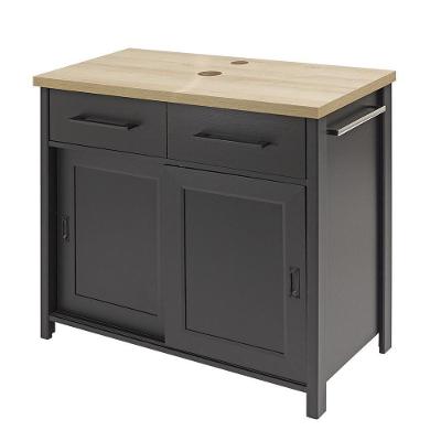 Gabinete Banheiro Com Tampo 2 Pt 2 Gv 85 Cm Bn04 Preto Dtall