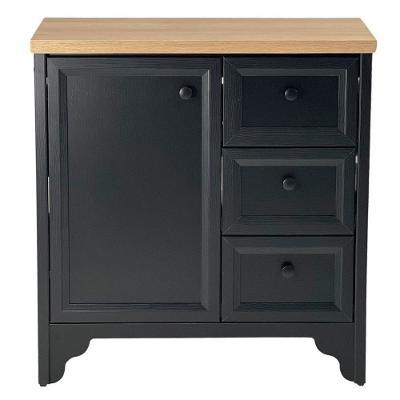 Gabinete Banheiro Com Tampo 1 Pt 3 Gv 79 Cm Bn05 Preto Dtall