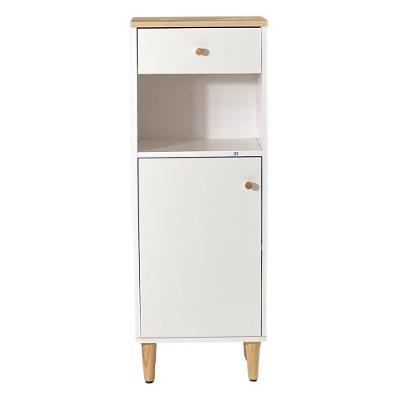 Gabinete Banheiro 1 Porta 1 Gaveta 3 Prateleiras 104x38 Cm Bn07 Branco Dtall