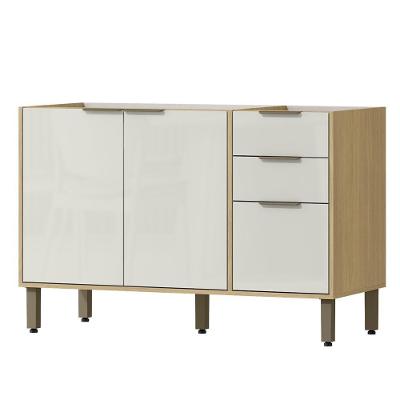 Balcao Pia Sem Tampo 120 Cm Glor Bgl02 Castanho Off White Mxm