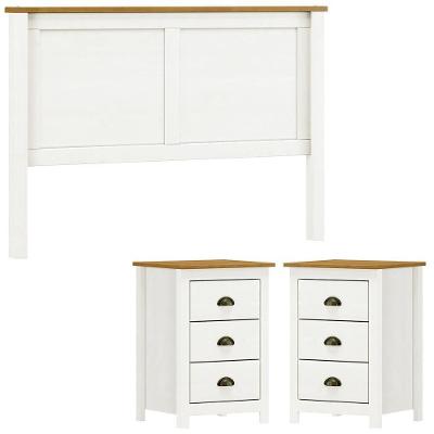 Cabeceira Queen E 02 Mesas Cabeceira 3 Gv Madeira Maciça Branco Freijo Milani Store