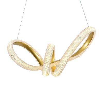 Lustre Pendente Skylight Strip 3317 Dourado Led Bivolt Dourado