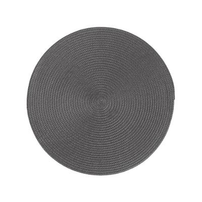 Jogo De Lugar Americano Redondo Em Polipropileno Com 4 Peças 38cm Rafimex Grafite